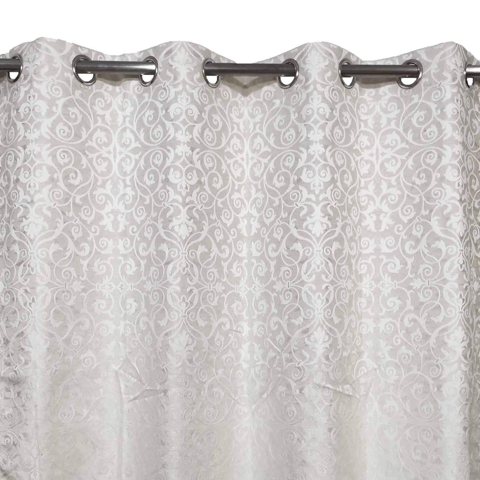 Self Print Thick Shanghai Curtain Off-white