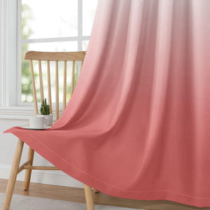 Pair of 2 Shaded Curtains Pink Ombre (Gradient Room Darkening Thermal Insulated Energy Saving Grommet Drapes for Living Room/Bedroom)