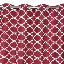 Red &  White Motif - Duck Cotton Curtain