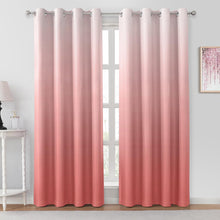 Pair of 2 Shaded Curtains Pink Ombre (Gradient Room Darkening Thermal Insulated Energy Saving Grommet Drapes for Living Room/Bedroom)