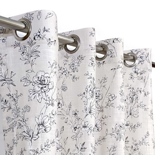 White Roses Duck Cotton Curtain