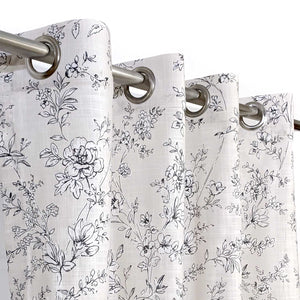 White Roses Duck Cotton Curtain