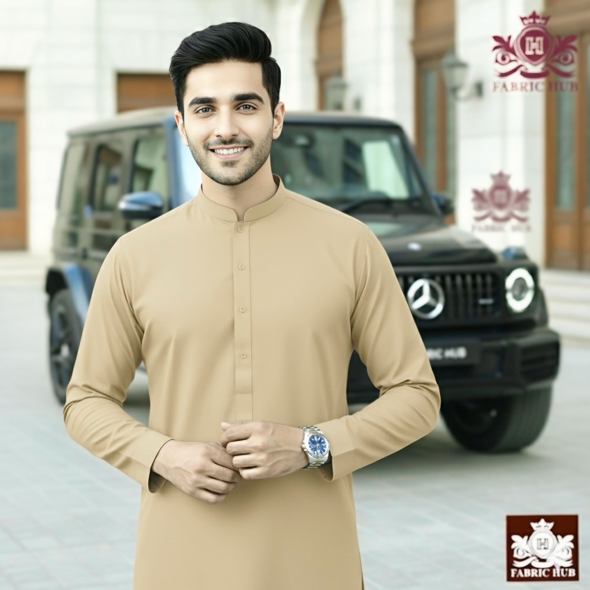 Imported Wash & Wear Ivory Beige Un-Stitched