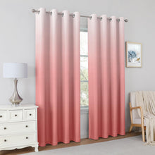 Pair of 2 Shaded Curtains Pink Ombre (Gradient Room Darkening Thermal Insulated Energy Saving Grommet Drapes for Living Room/Bedroom)