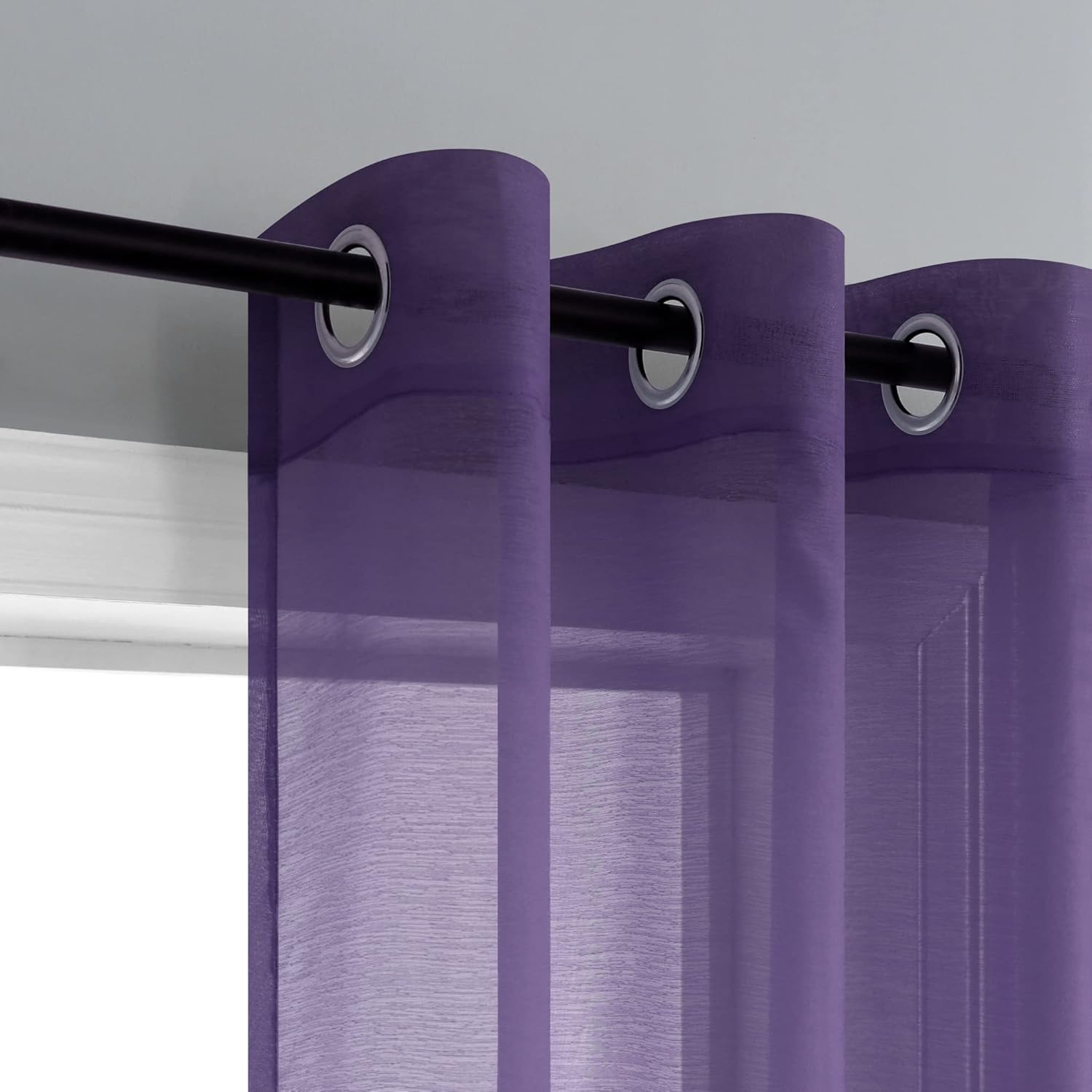 Pair of Royal Purple Curtains for Living Room Bedroom Custom Length