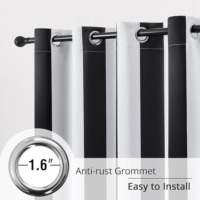 Pair of Digital Printed Curtains Vertical Stripes