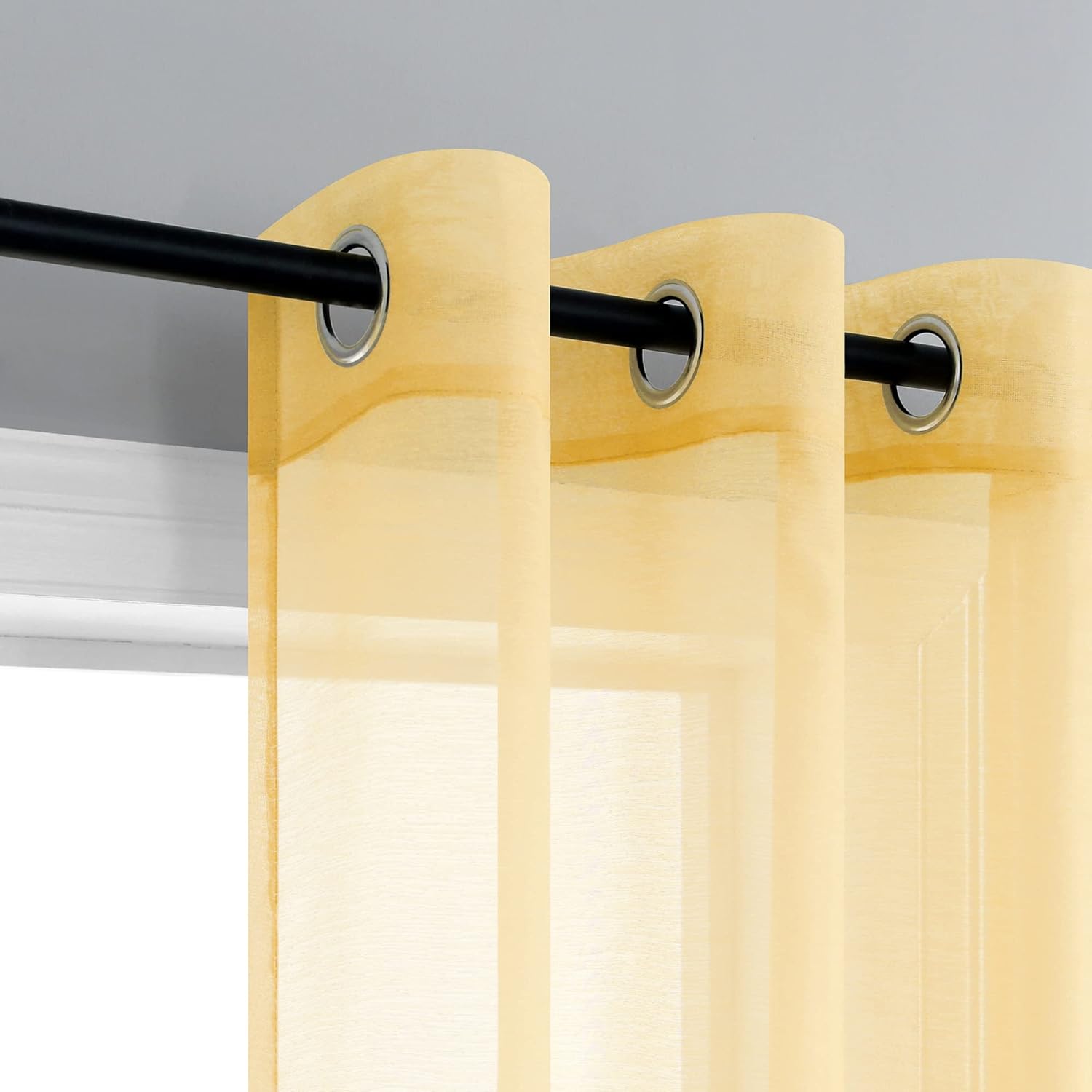 Pair of Yellow Curtains for Living Room Bedroom Custom Length