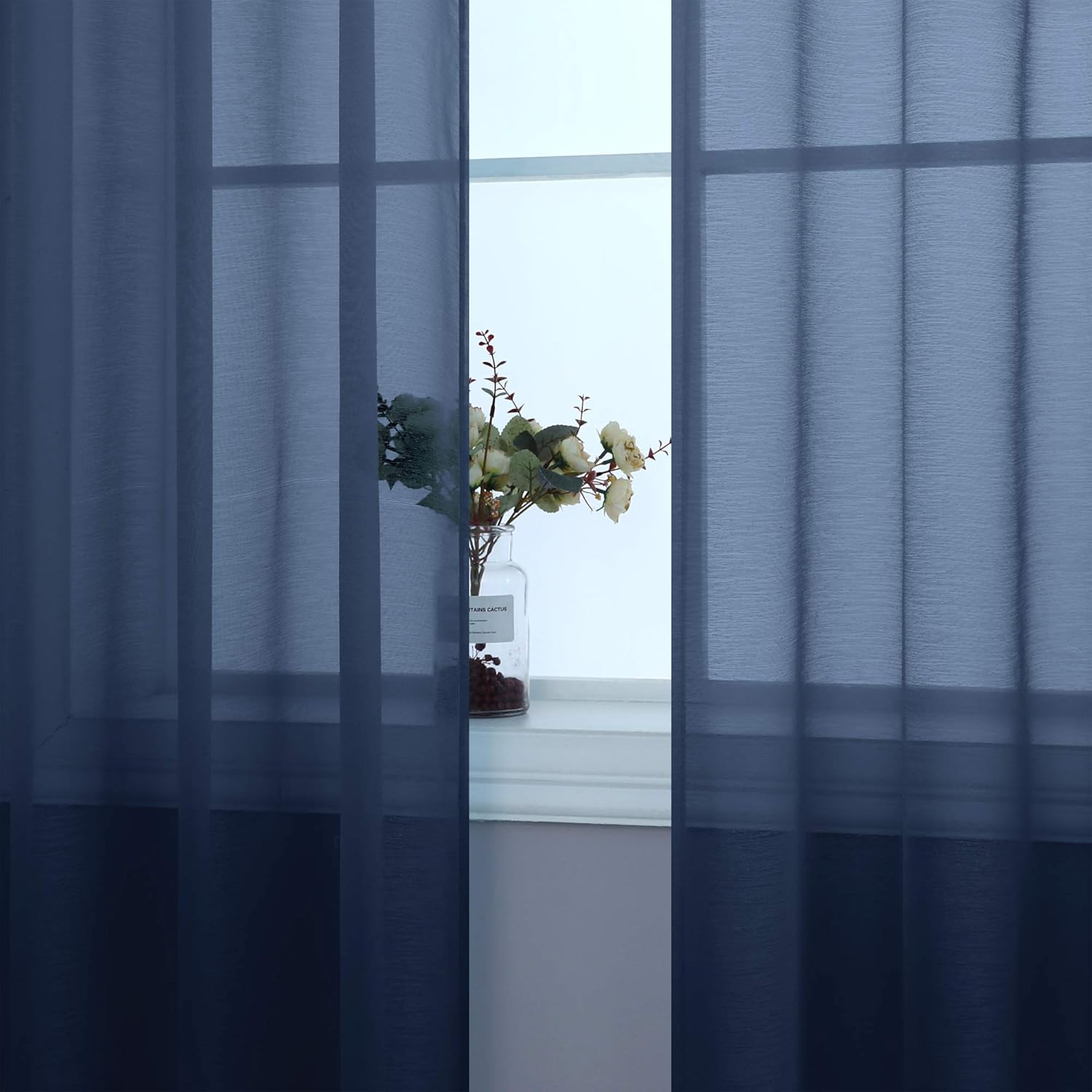 Pair of Navy Blue Curtains for Living Room Bedroom Custom Length
