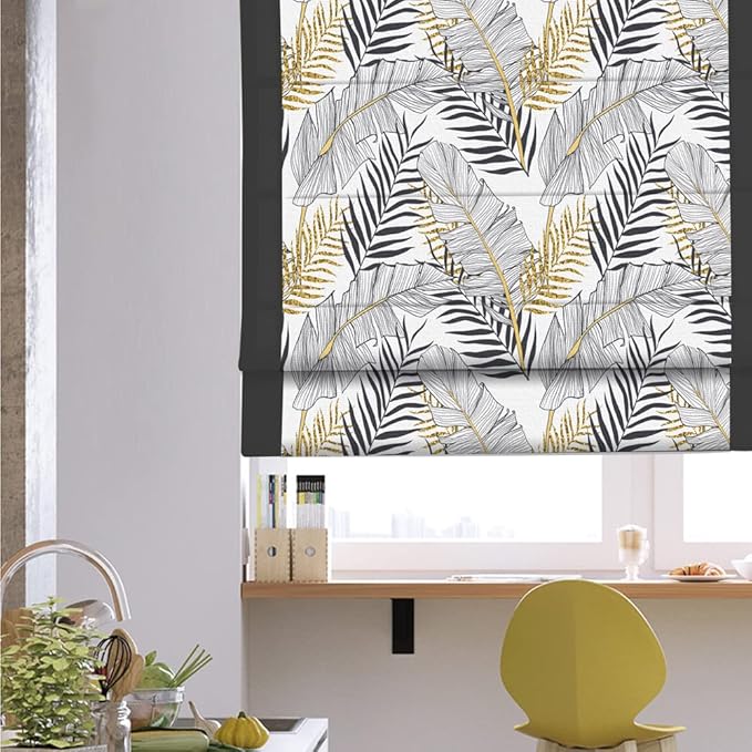 Winter Leaves Printed Roman Blinds/Shades @ Per Sq. Feet