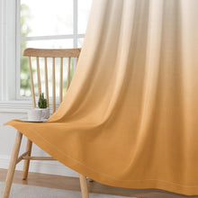 Pair of 2 Shaded Curtains Gold Ombre (Gradient Room Darkening Thermal Insulated Energy Saving Grommet Drapes for Living Room/Bedroom)