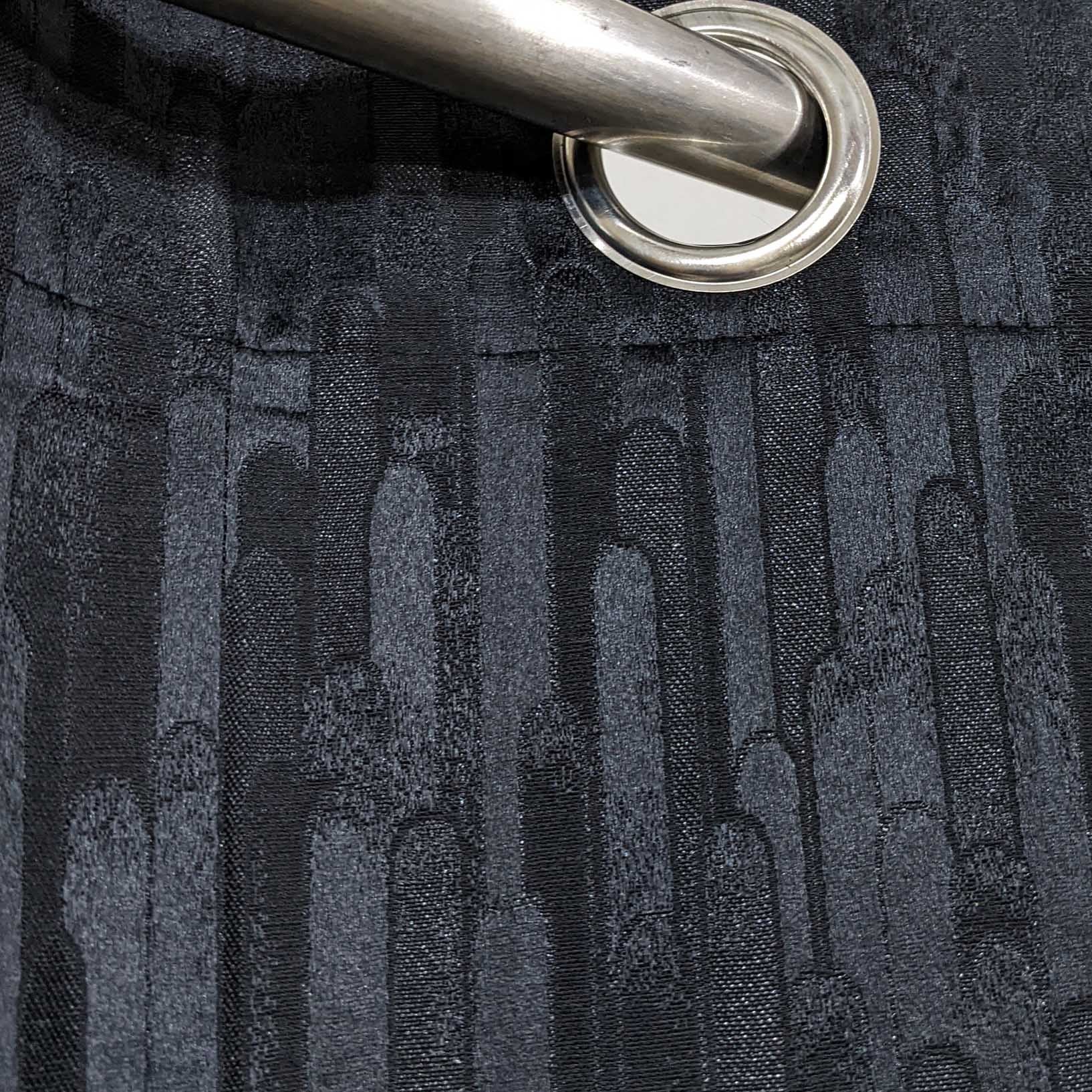 Self Print Thick Shanghai Curtain Black