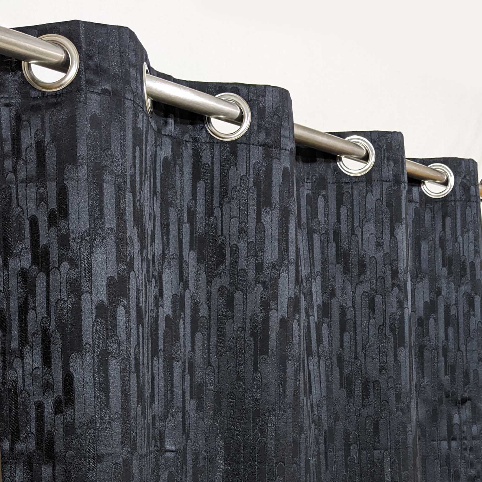 Self Print Thick Shanghai Curtain Black