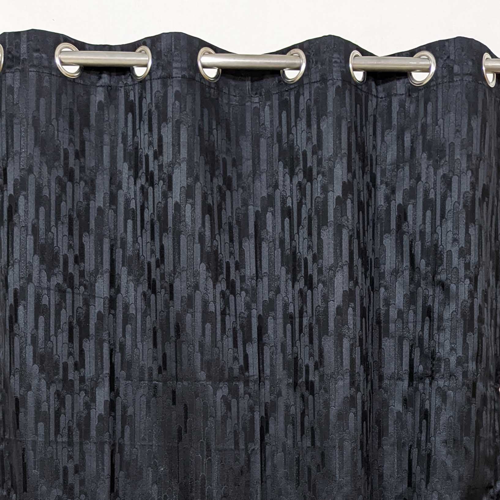 Self Print Thick Shanghai Curtain Black