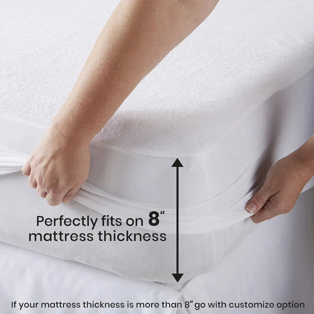 Water Proof Mattress Protector Terry Cotton Anti Mites & Bugs Maroon