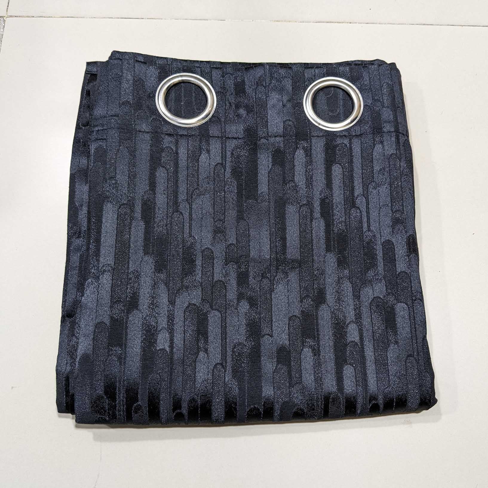 Self Print Thick Shanghai Curtain Black