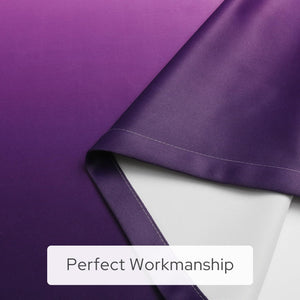 Pair of 2 Shaded Curtains Purple Ombre (Gradient Room Darkening Thermal Insulated Energy Saving Grommet Drapes for Living Room/Bedroom)