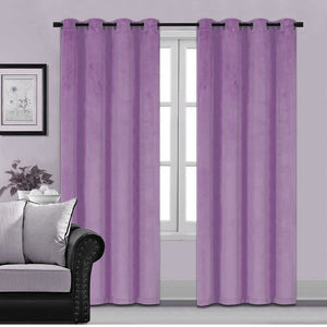 Plain Velvet Curtain Lite Purple