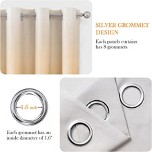 Pair of 2 Shaded Curtains Gold Ombre (Gradient Room Darkening Thermal Insulated Energy Saving Grommet Drapes for Living Room/Bedroom)