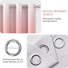 Pair of 2 Shaded Curtains Pink Ombre (Gradient Room Darkening Thermal Insulated Energy Saving Grommet Drapes for Living Room/Bedroom)