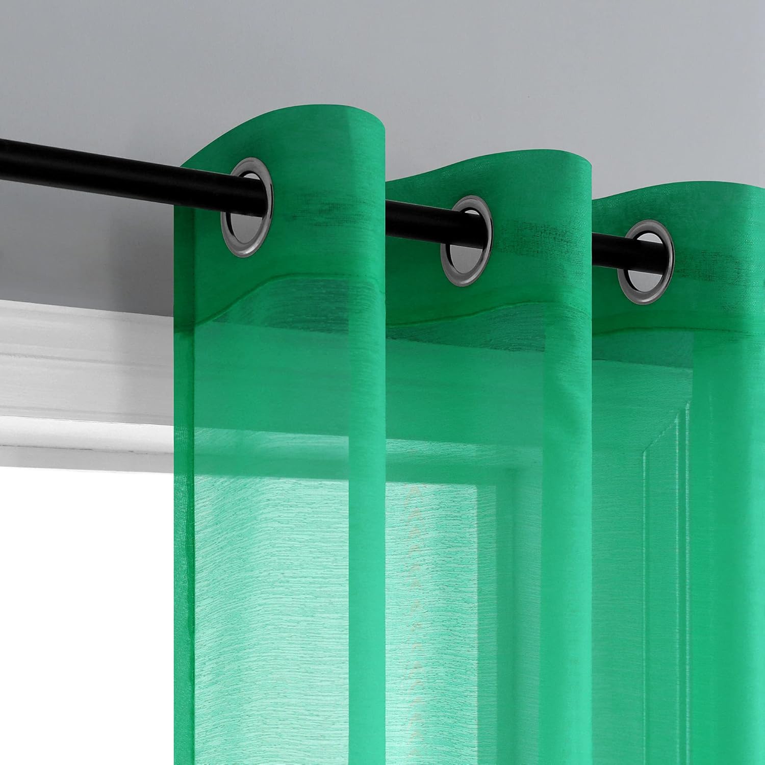 Pair of Green Curtains for Living Room Bedroom Custom Length
