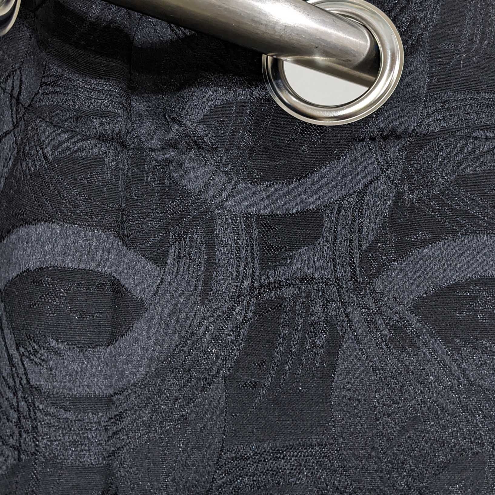 Self Print Thick Shanghai Curtain Black
