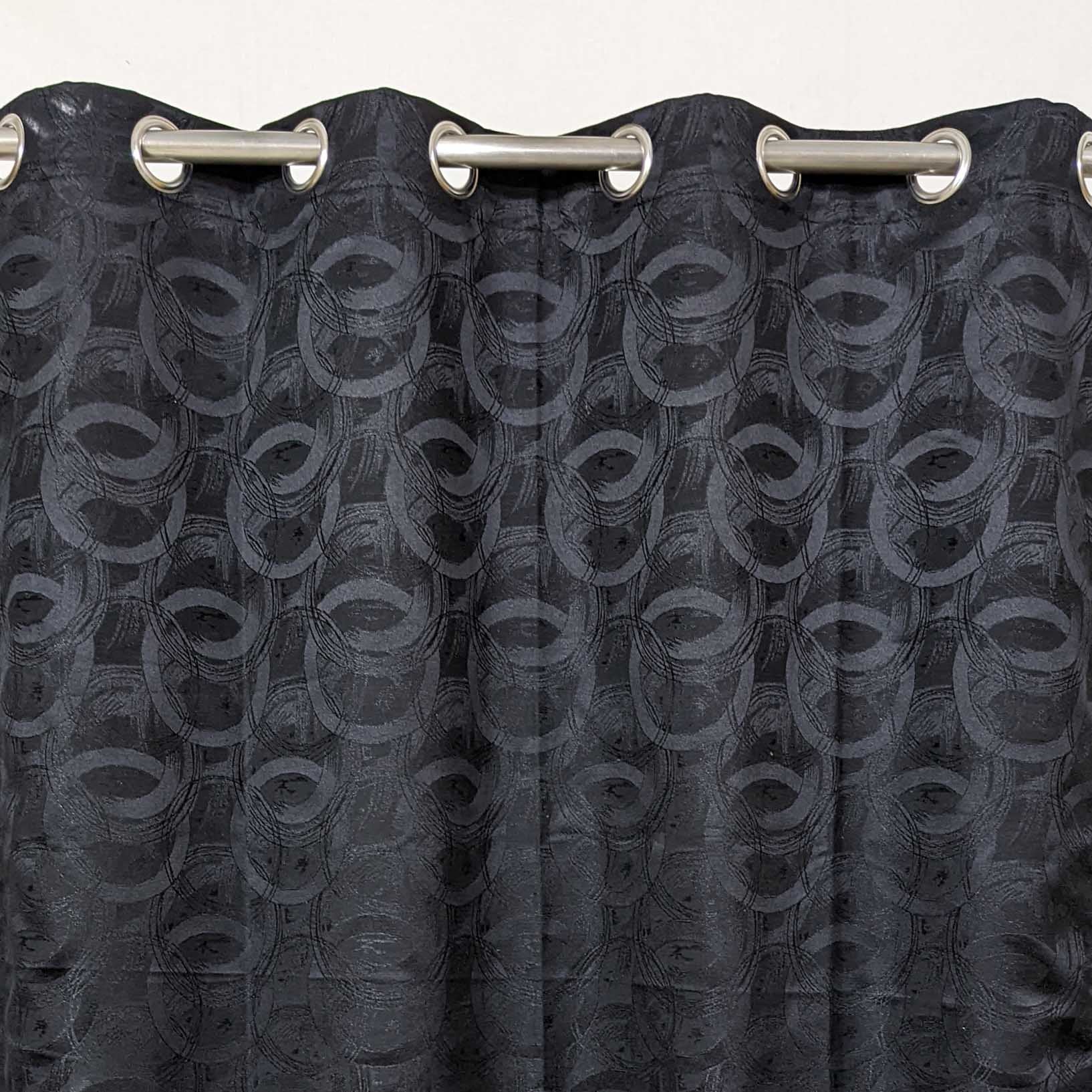 Self Print Thick Shanghai Curtain Black