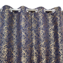 Thick Viscose Curtain Golden on Blue Base