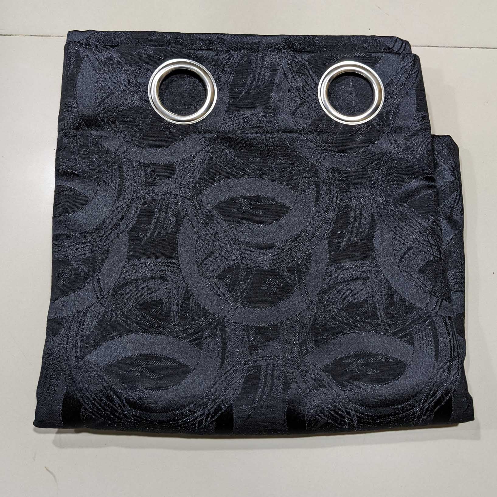 Self Print Thick Shanghai Curtain Black