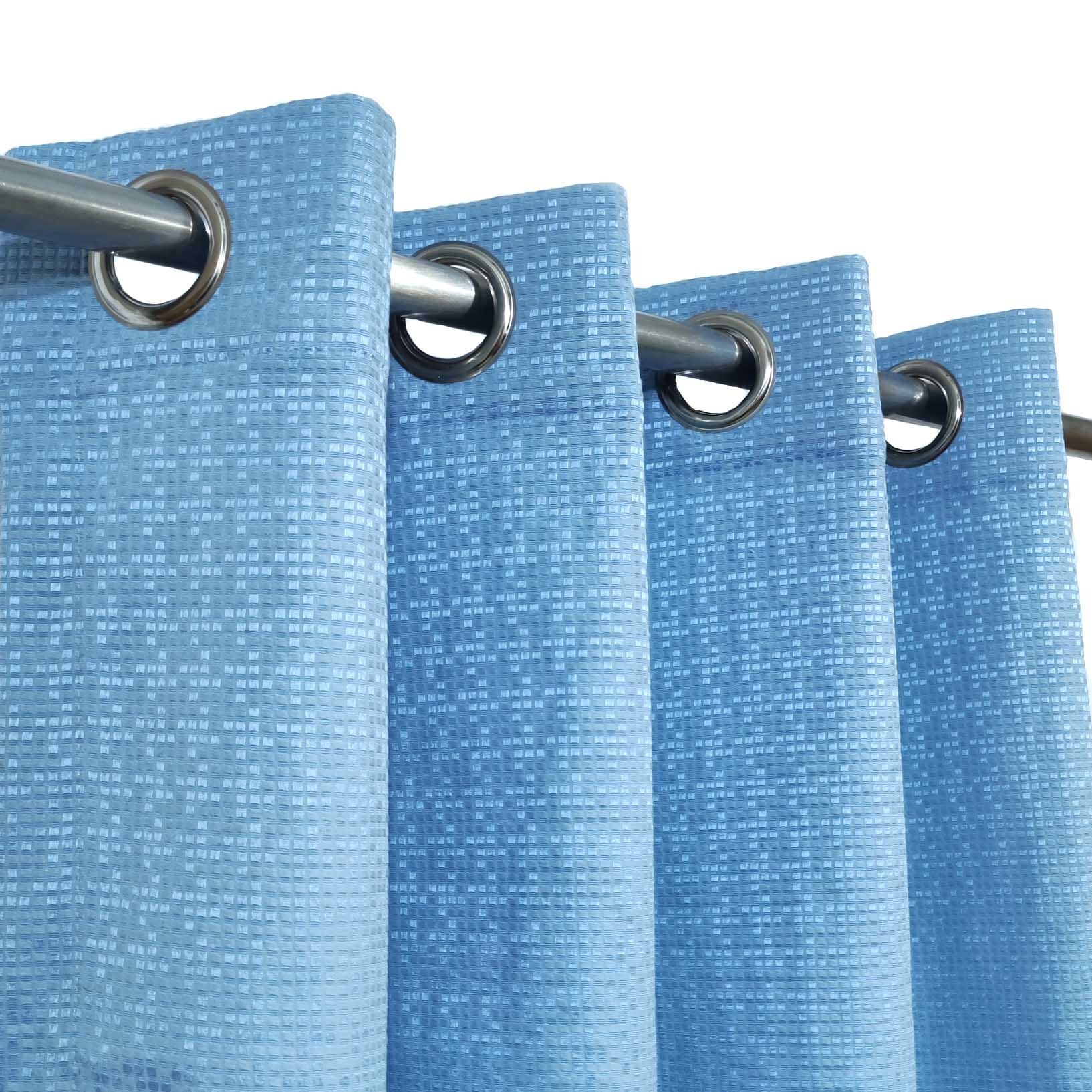 Sky Blue 3D Jacquard Curtain