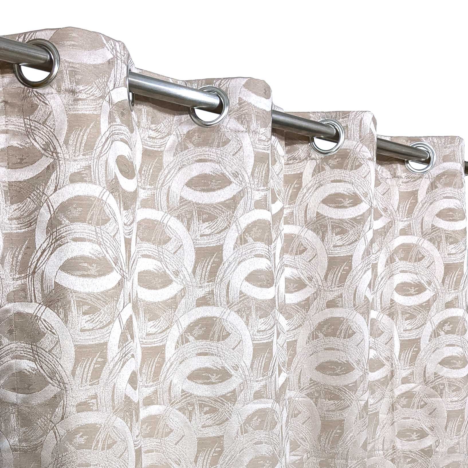 Self Print Thick Shanghai Curtain Beige