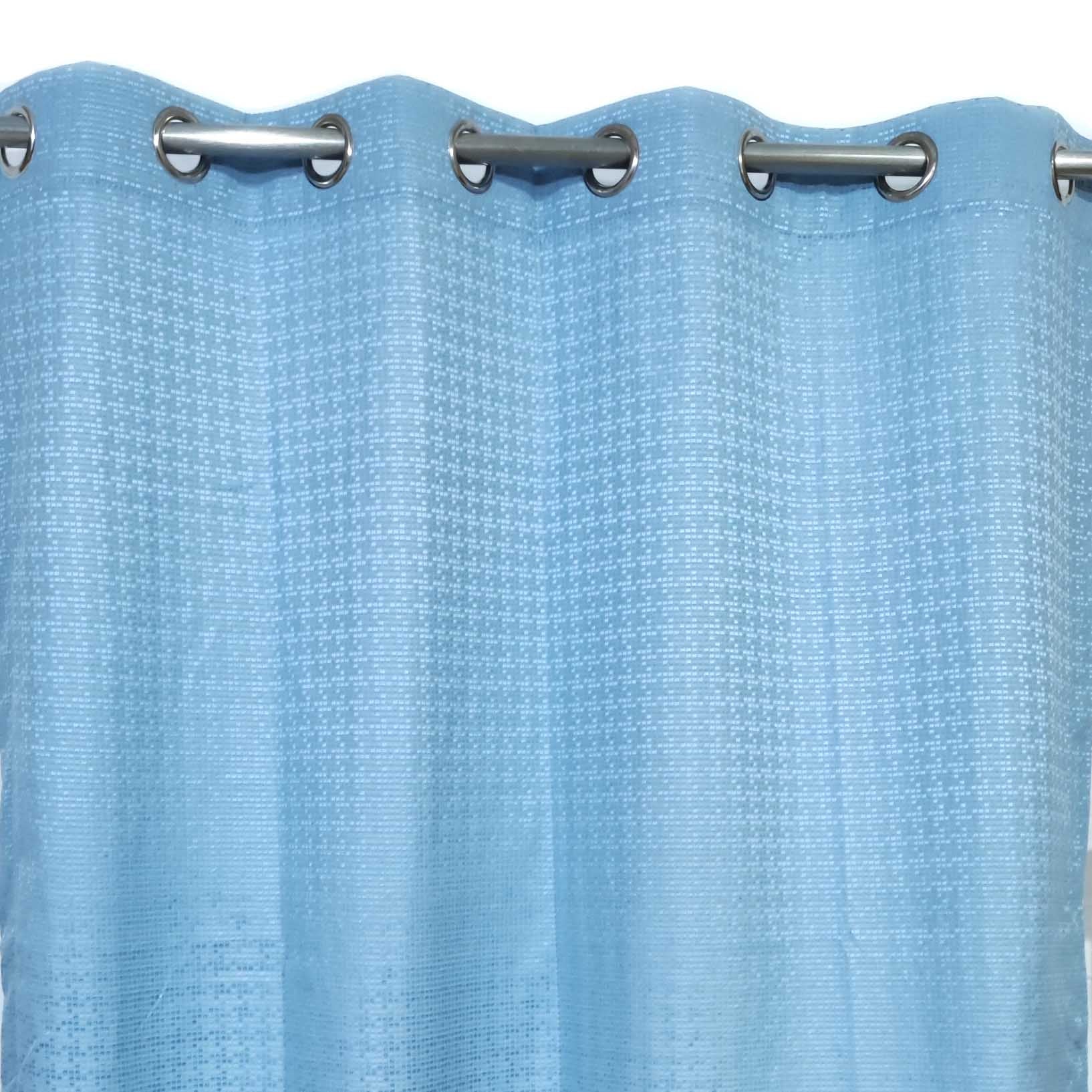Sky Blue 3D Jacquard Curtain