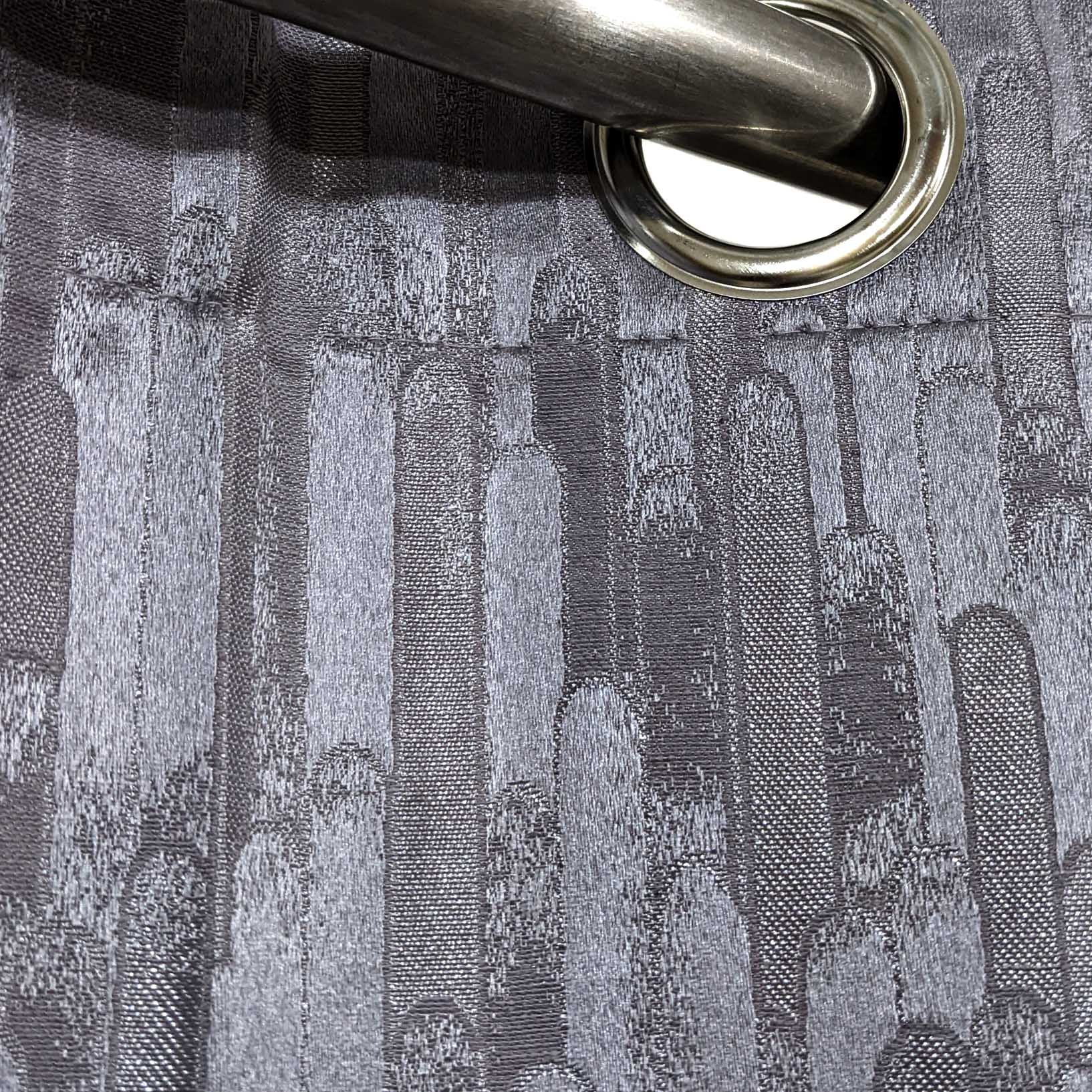 Self Print Thick Shanghai Curtain Grey