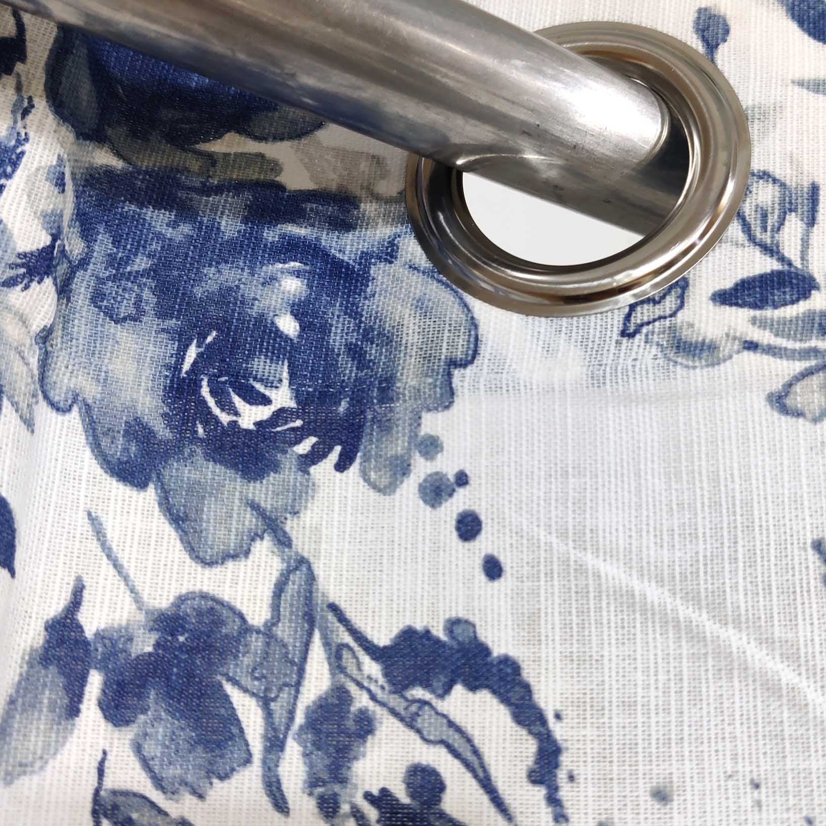 Off-white  Floral - Duck Cotton Curtain