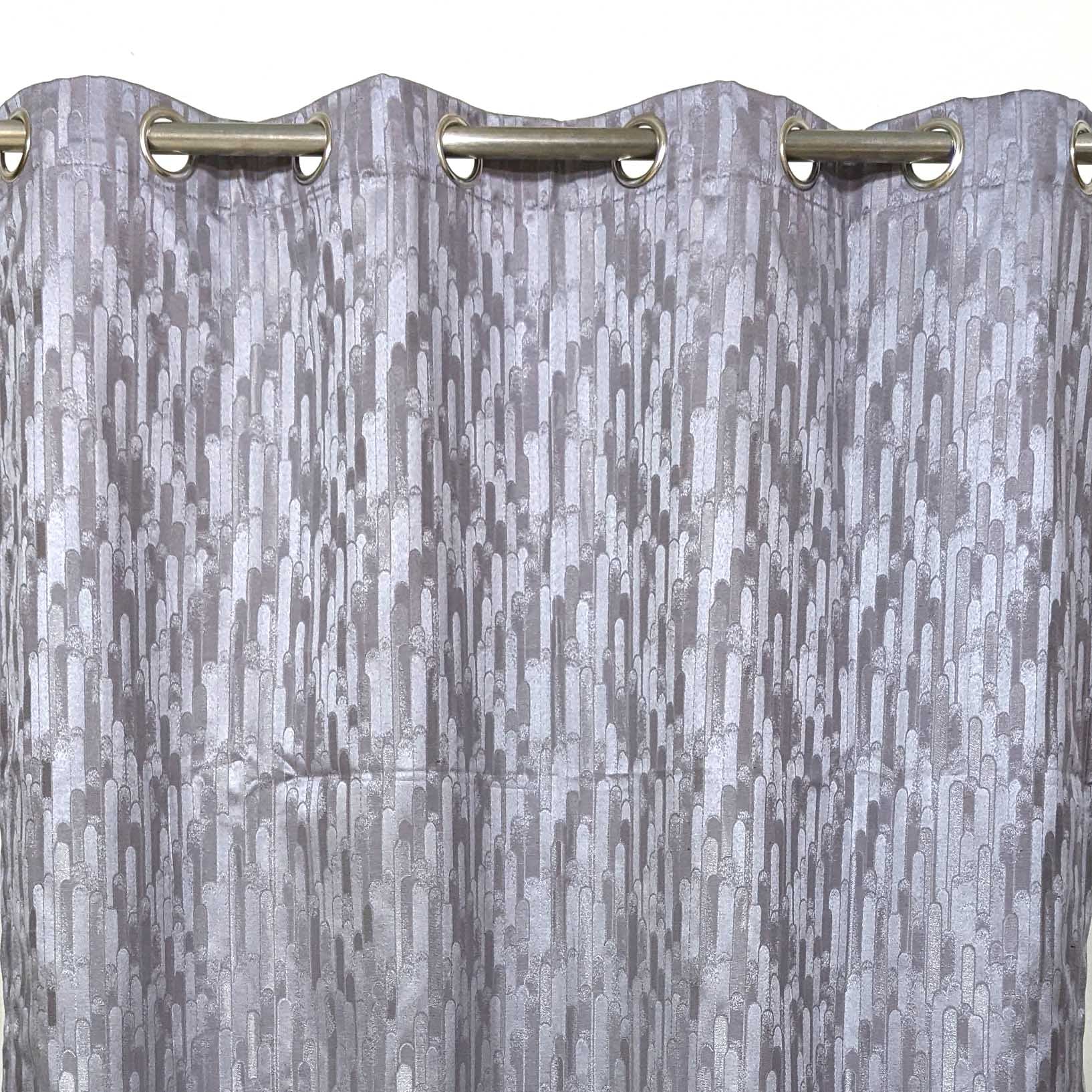 Self Print Thick Shanghai Curtain Grey