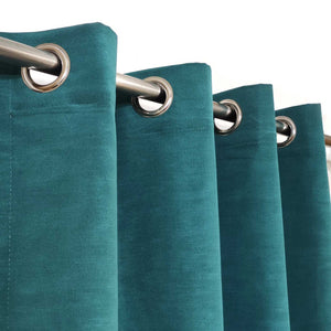 Turquoise Plain Duck Cotton Curtain