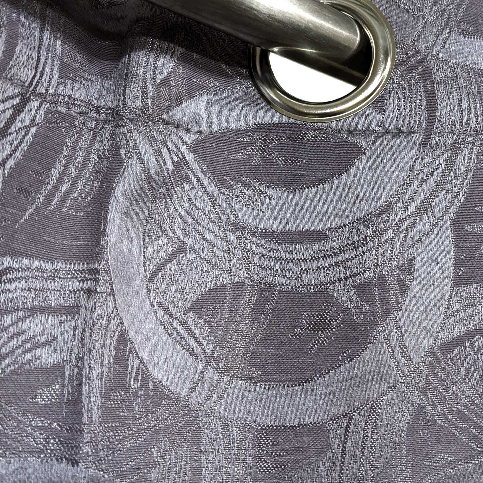 Self Print Thick Shanghai Curtain Grey