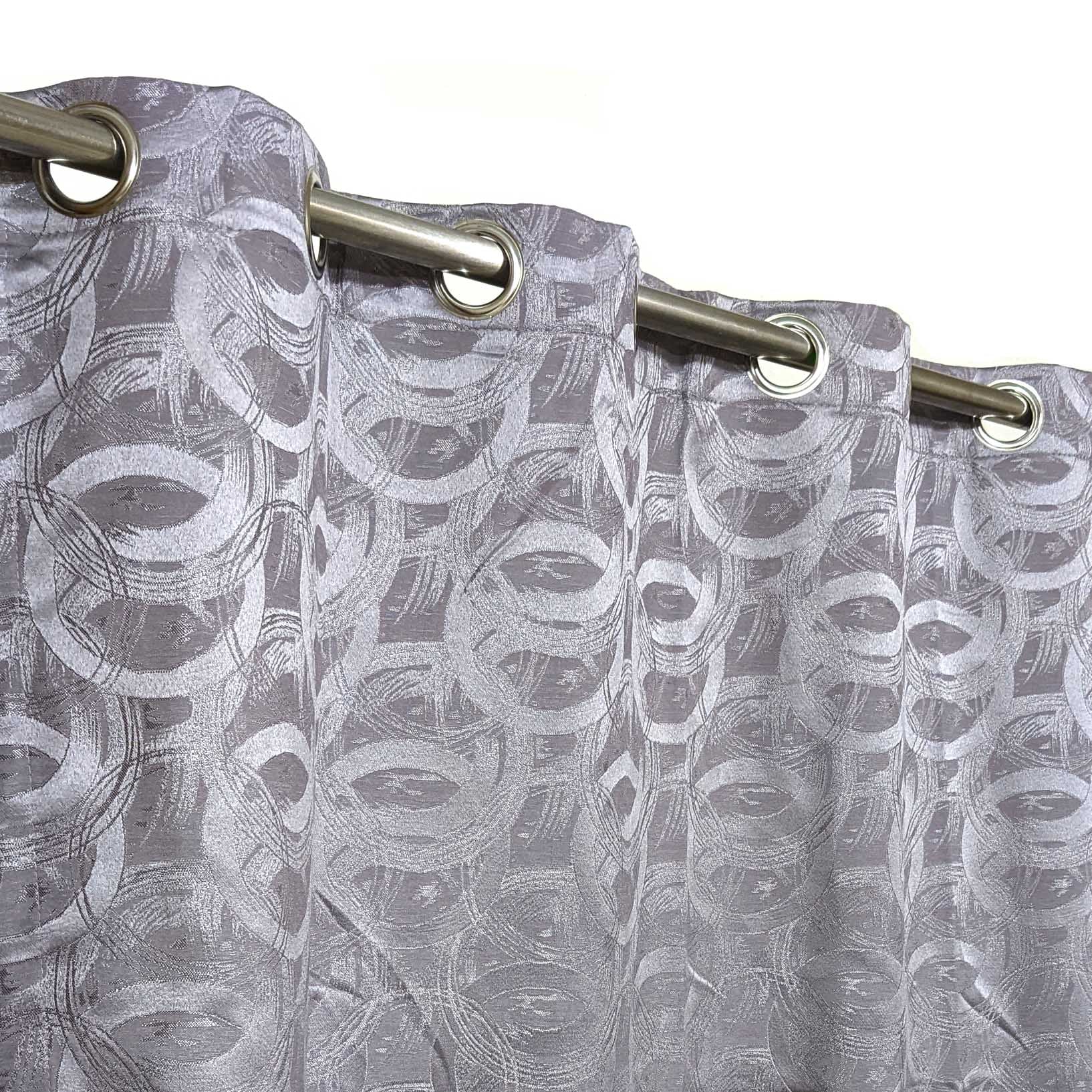 Self Print Thick Shanghai Curtain Grey