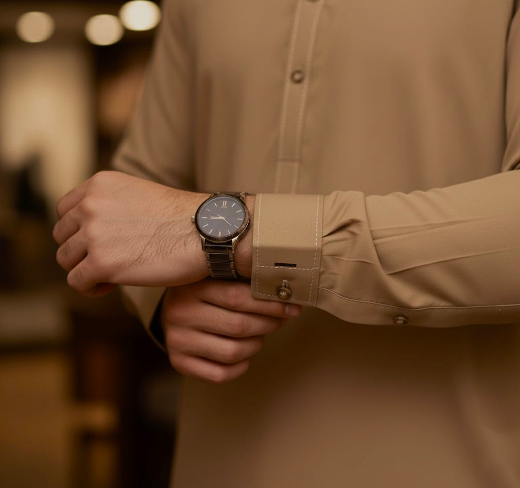 Camel Designer’s Shalwar Kameez Stitched