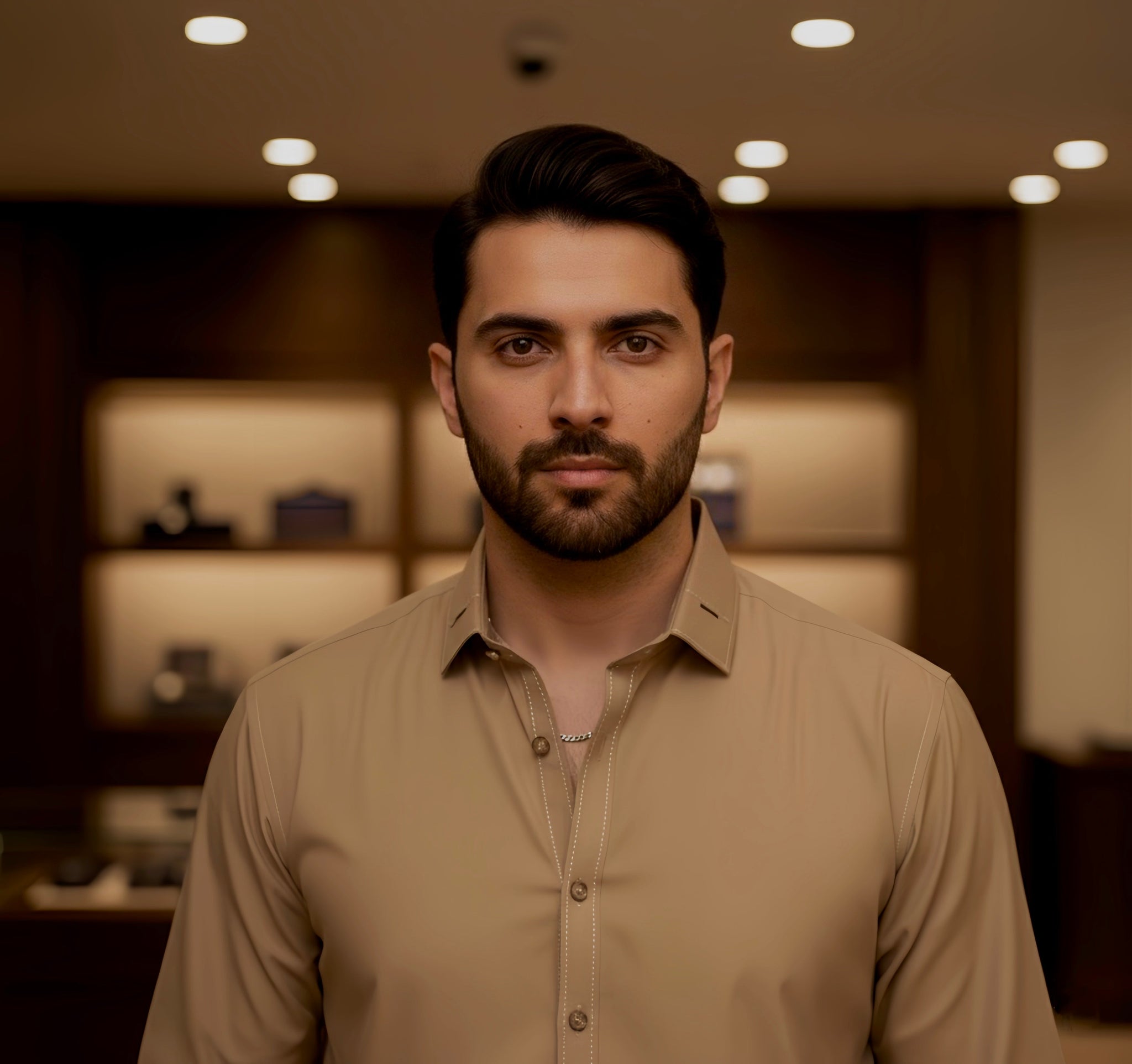 Camel Designer’s Shalwar Kameez Stitched