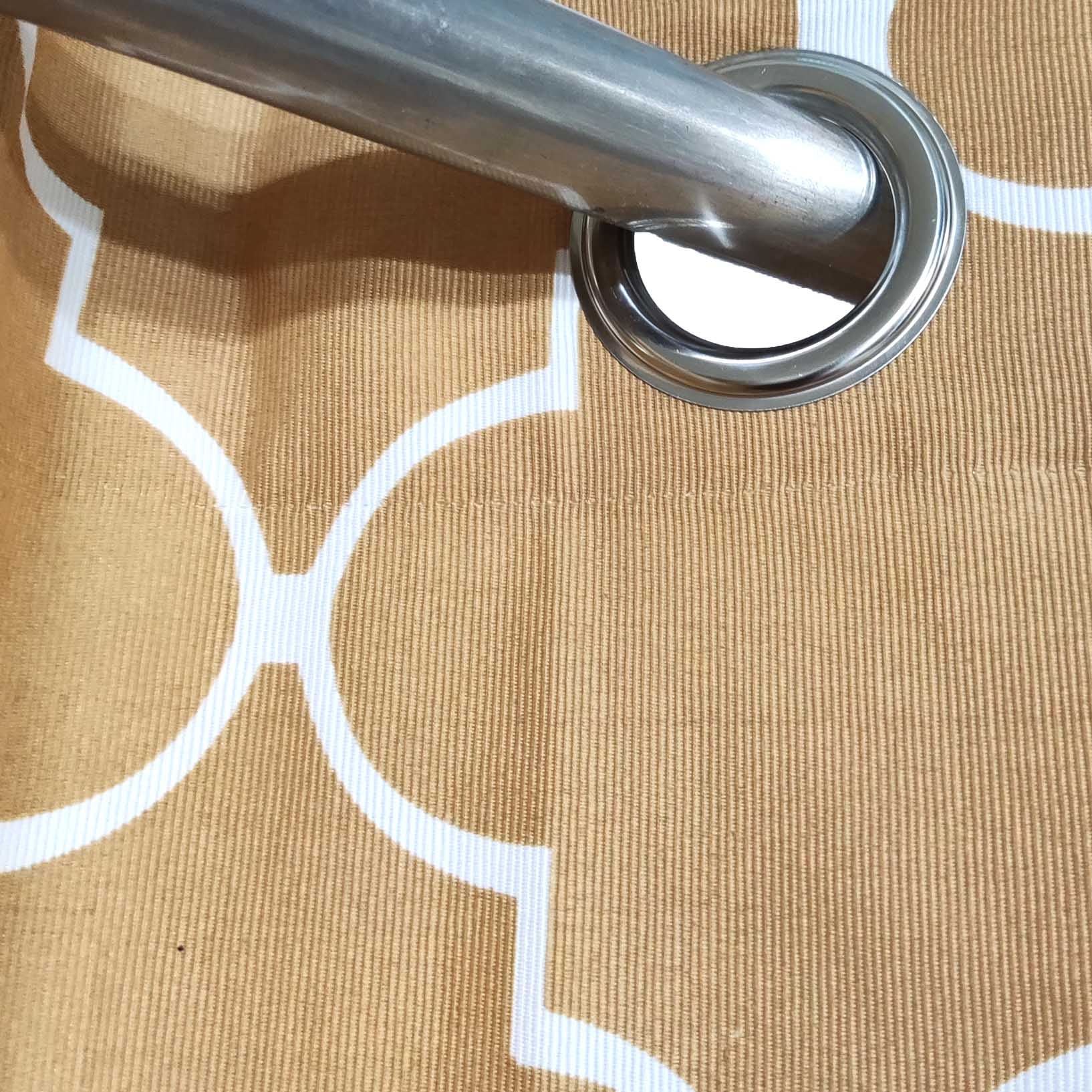 Mustard &  White Motif - Duck Cotton Curtain