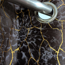 Golden Textured Velvet Curtain Brown