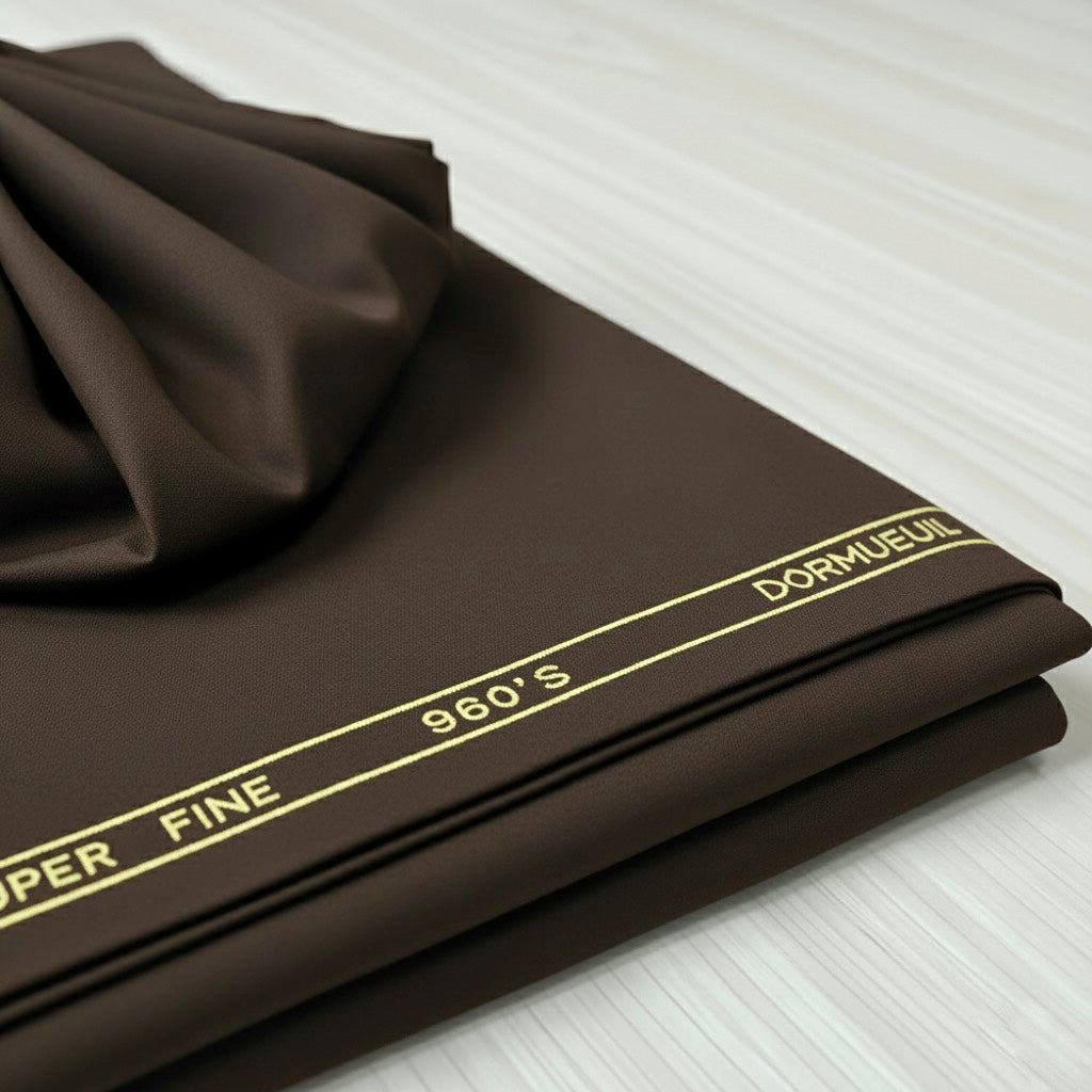 SUPER FINE 960’s DORMEUIL FOR WINTERS BROWN Un-Stitched