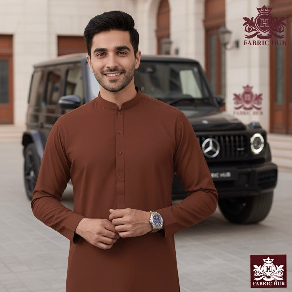 Imported Wash & Wear Rust Un-Stitched