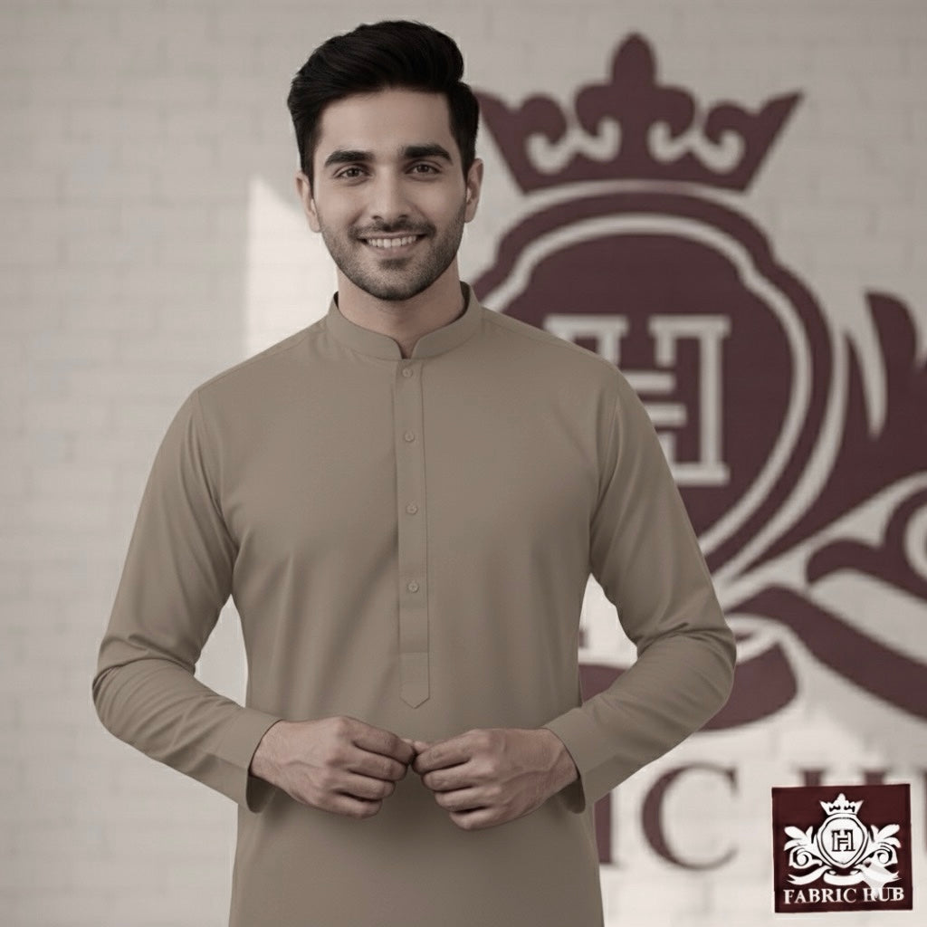 Imported Wash & Wear Light Brown Un-Stitched