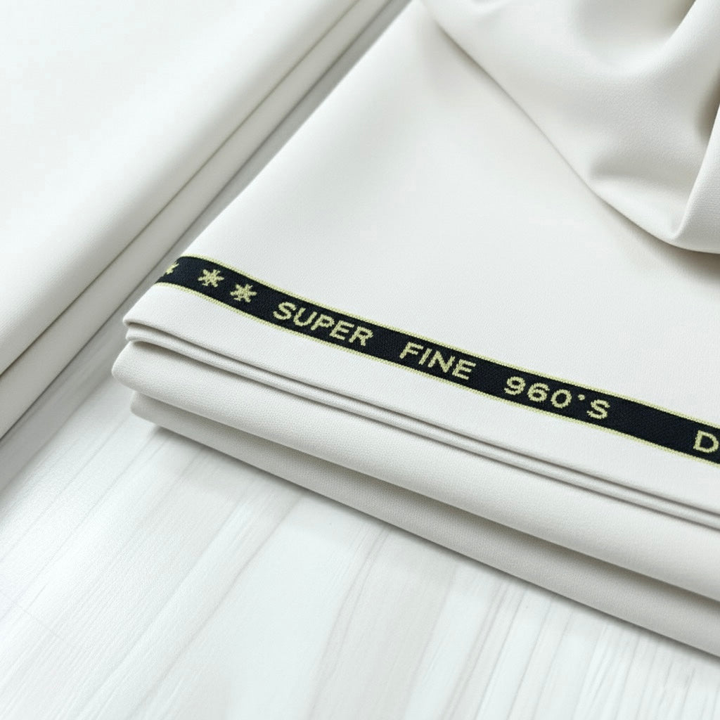 SUPER FINE 960’s DORMEUIL FOR WINTERS OFFWHITE Un-Stitched