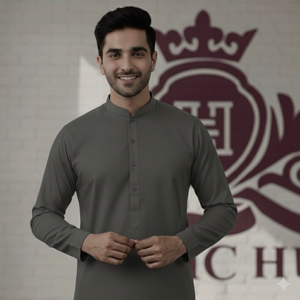 Imported Wash & Wear Davy’s Grey Un-Stitched