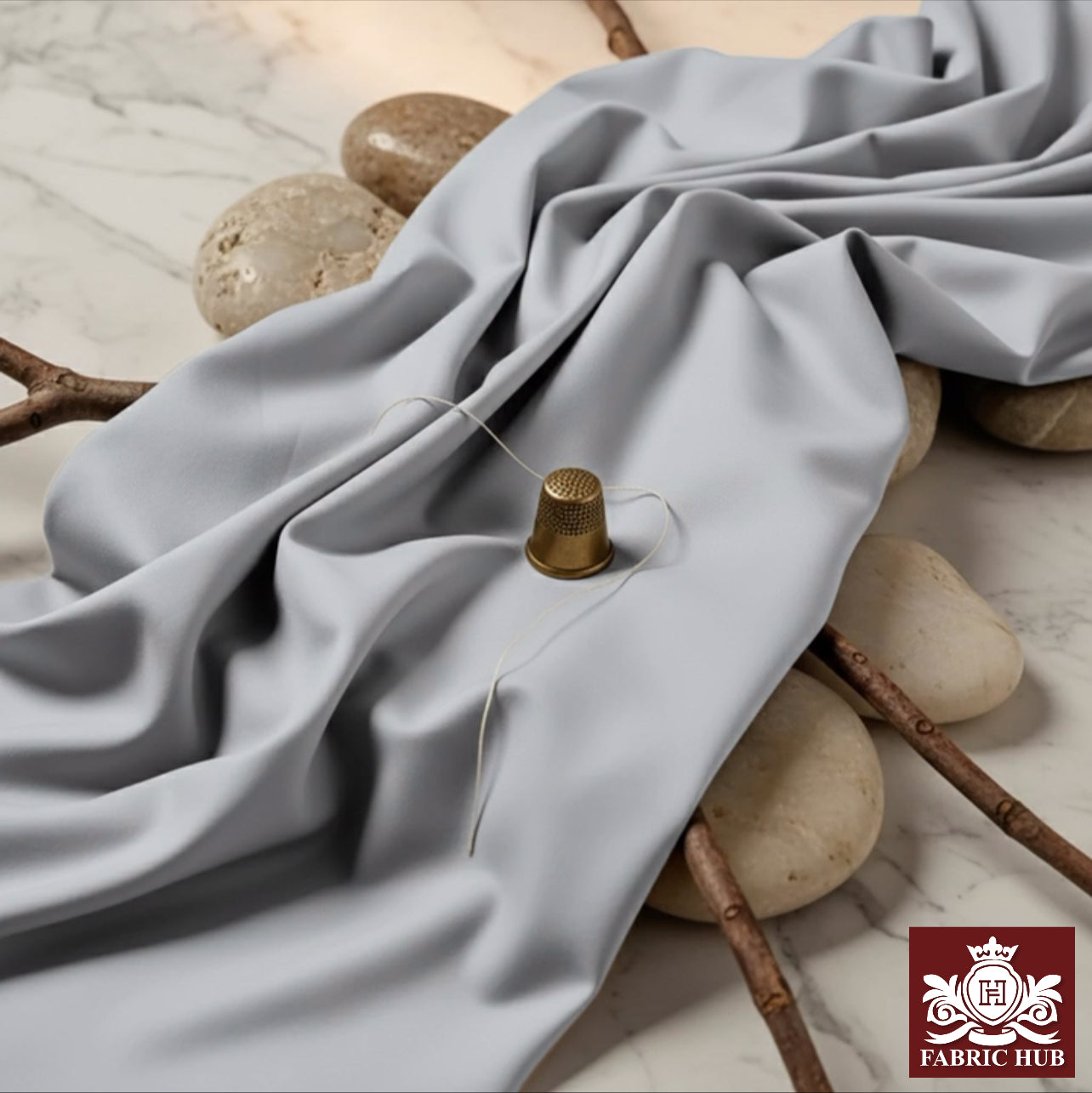 Imported Wash & Wear Steel Grey Un-Stitched
