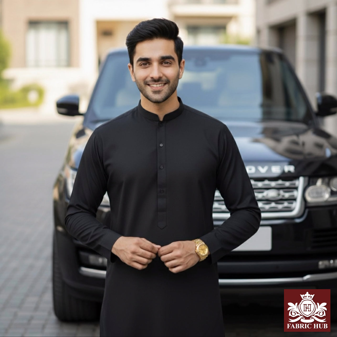 Imported Wash & Wear Black Un-Stitched