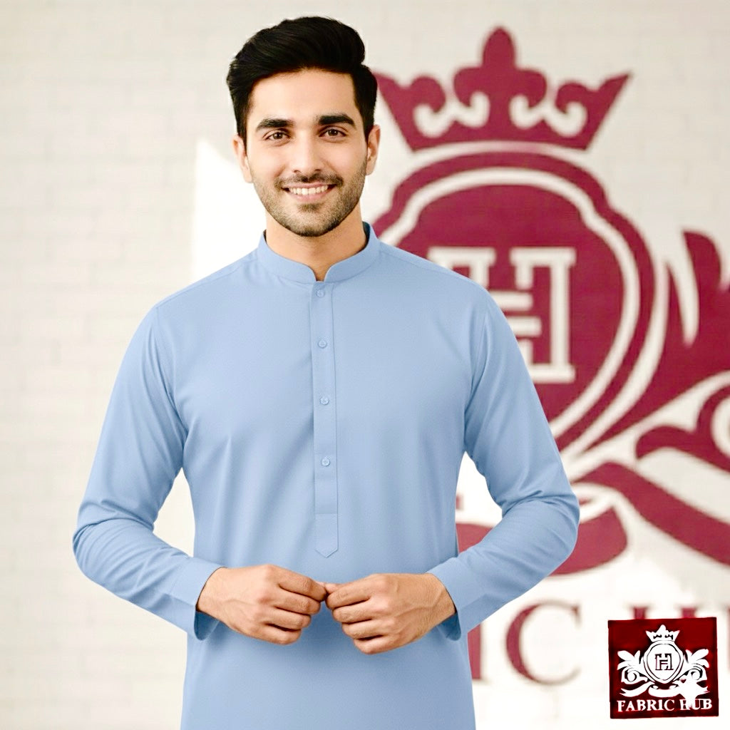 Imported Wash & Wear Sky Blue Un-Stitched