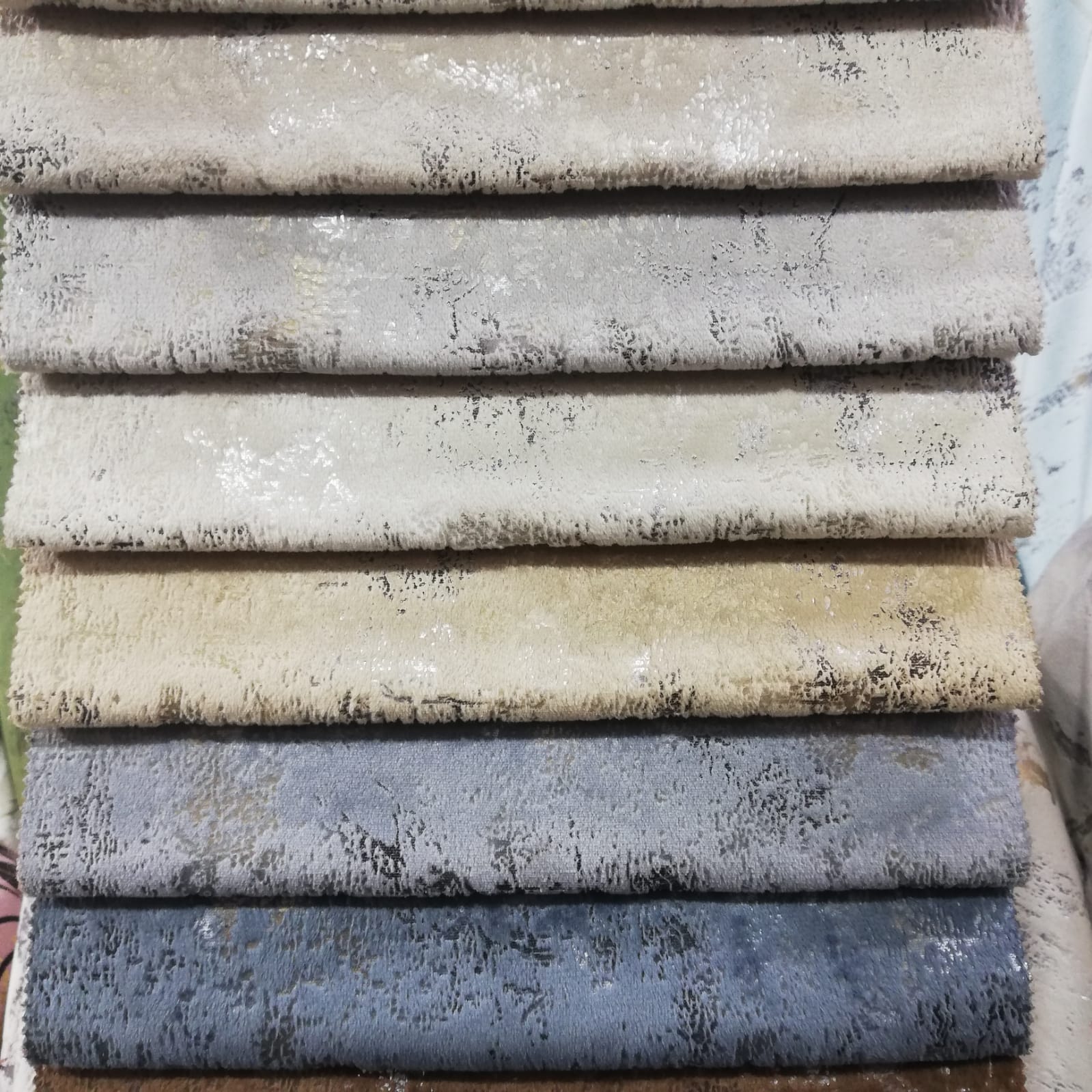 Curtain fabric Samples Glitter Textured Velvet Double Layer Thickness